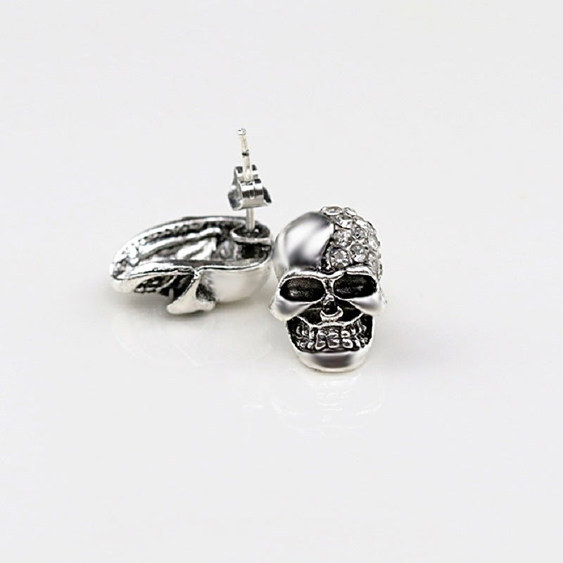 Women's & Men's Diamond Glossy Skull Halloween Fashion Trendy Earrings