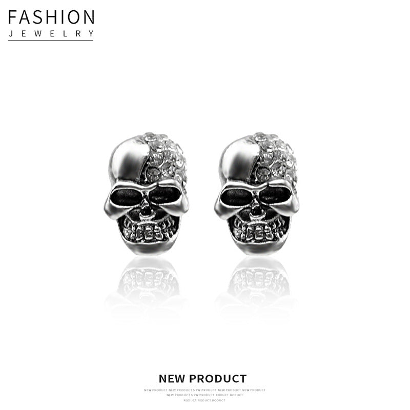 Women's & Men's Diamond Glossy Skull Halloween Fashion Trendy Earrings