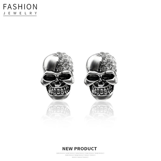 Women's & Men's Diamond Glossy Skull Halloween Fashion Trendy Earrings