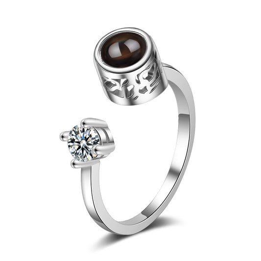 Language Love You Korean Diamond Projection Rings