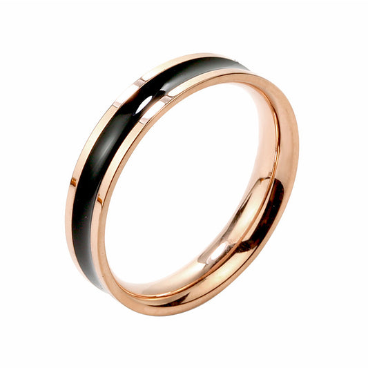 Fashion Personality Black White Epoxy Cold Wind Index Finger Female Ring