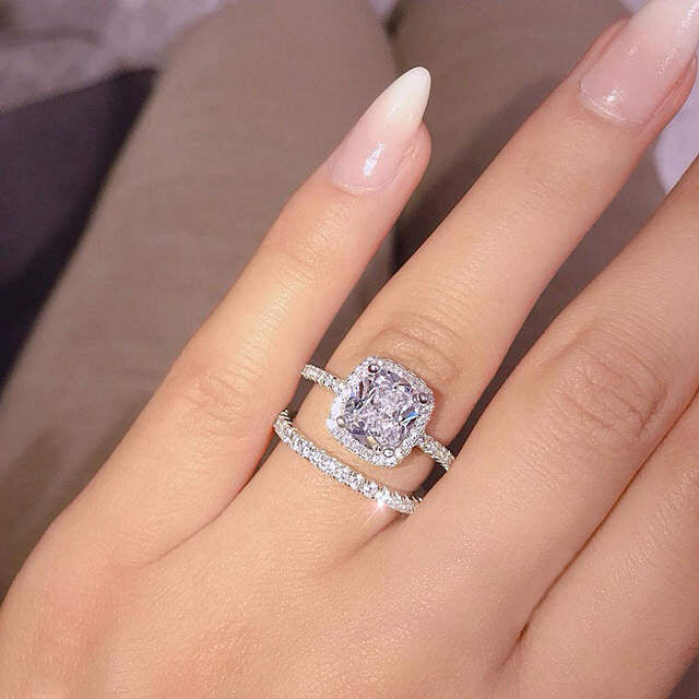 Couple Popular Fashion Zircon Of 2 Rings