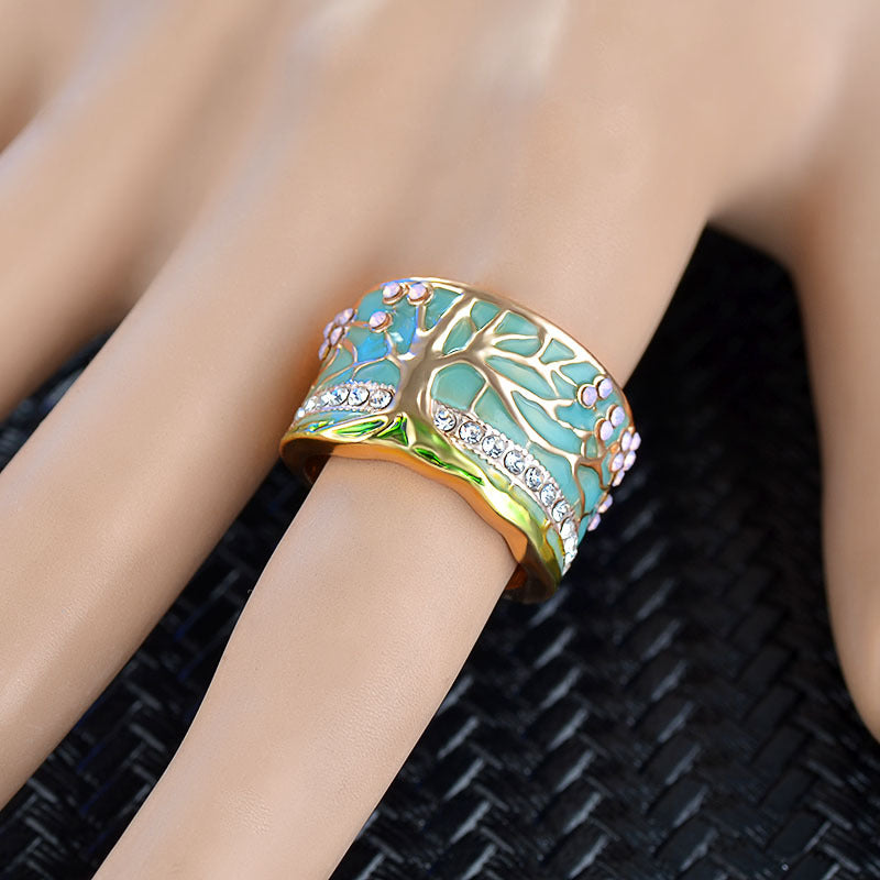 Women's Epoxy Fashion Retro Color Matching Lucky Rings