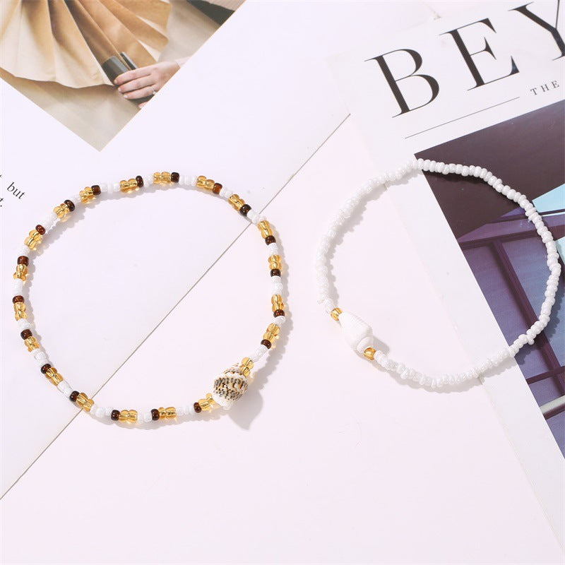 Hand-woven Colorful Beads Stringed Shell Conch Summer Bracelet