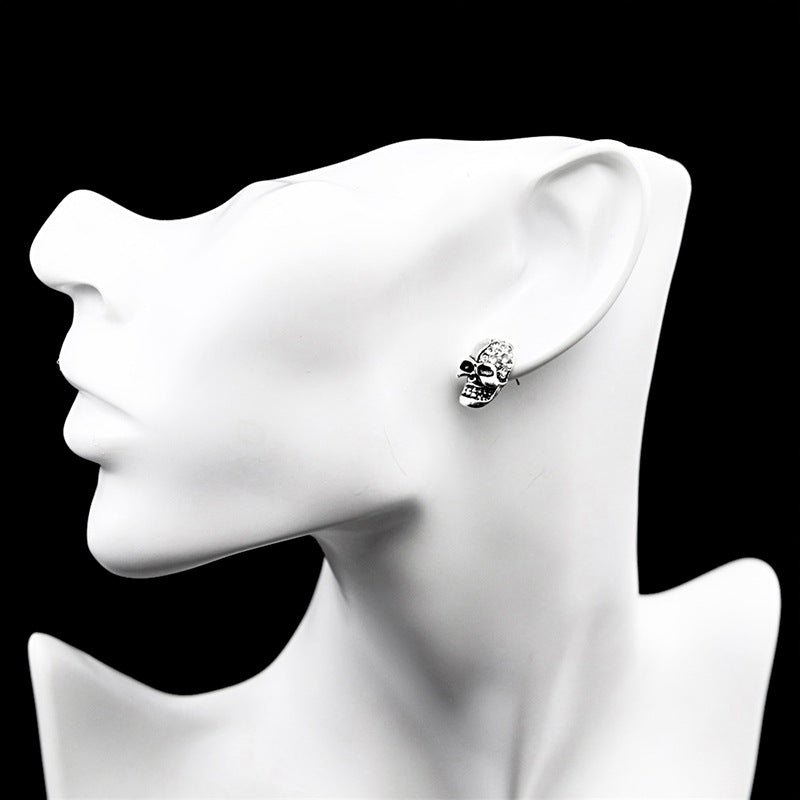 Women's & Men's Diamond Glossy Skull Halloween Fashion Trendy Earrings