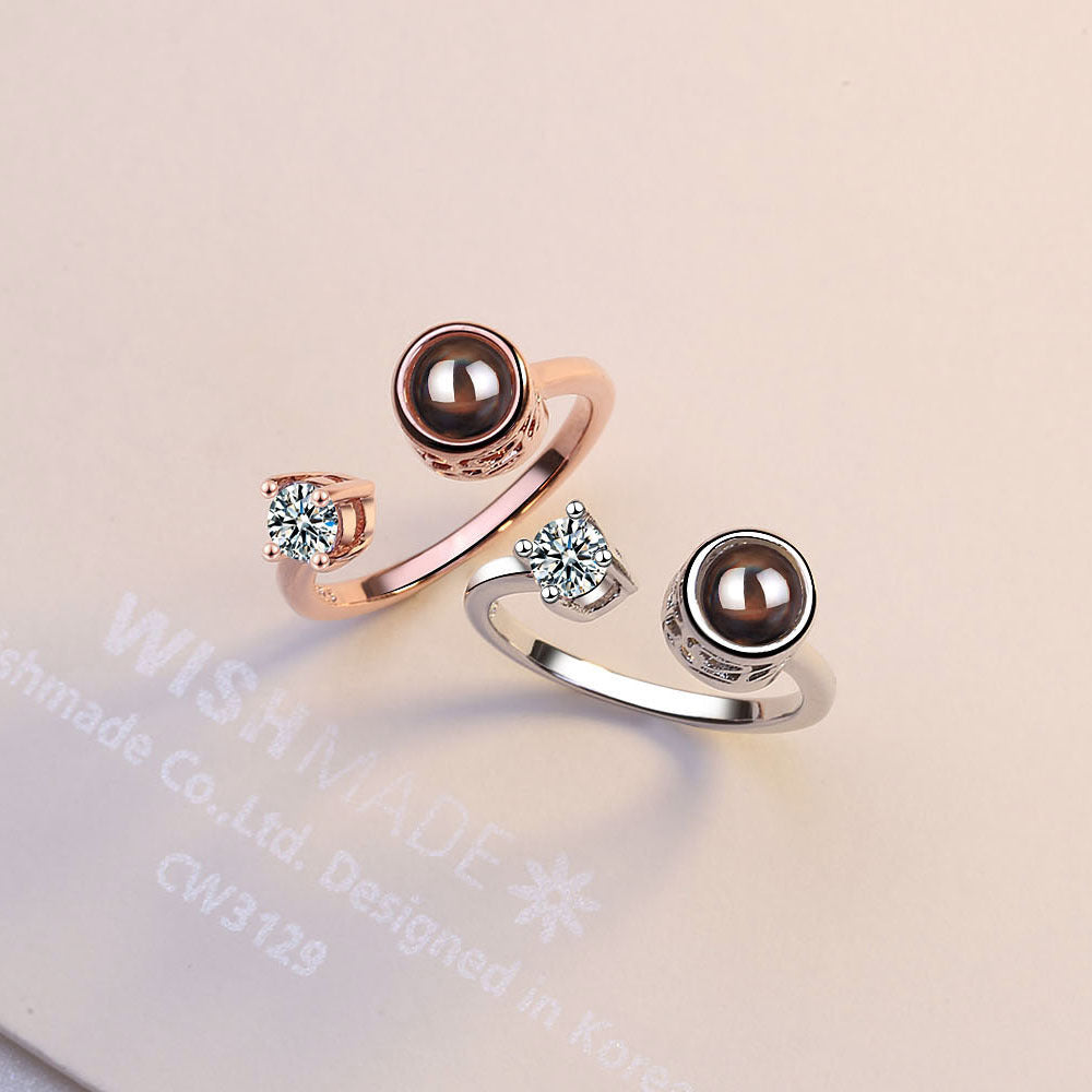 Language Love You Korean Diamond Projection Rings