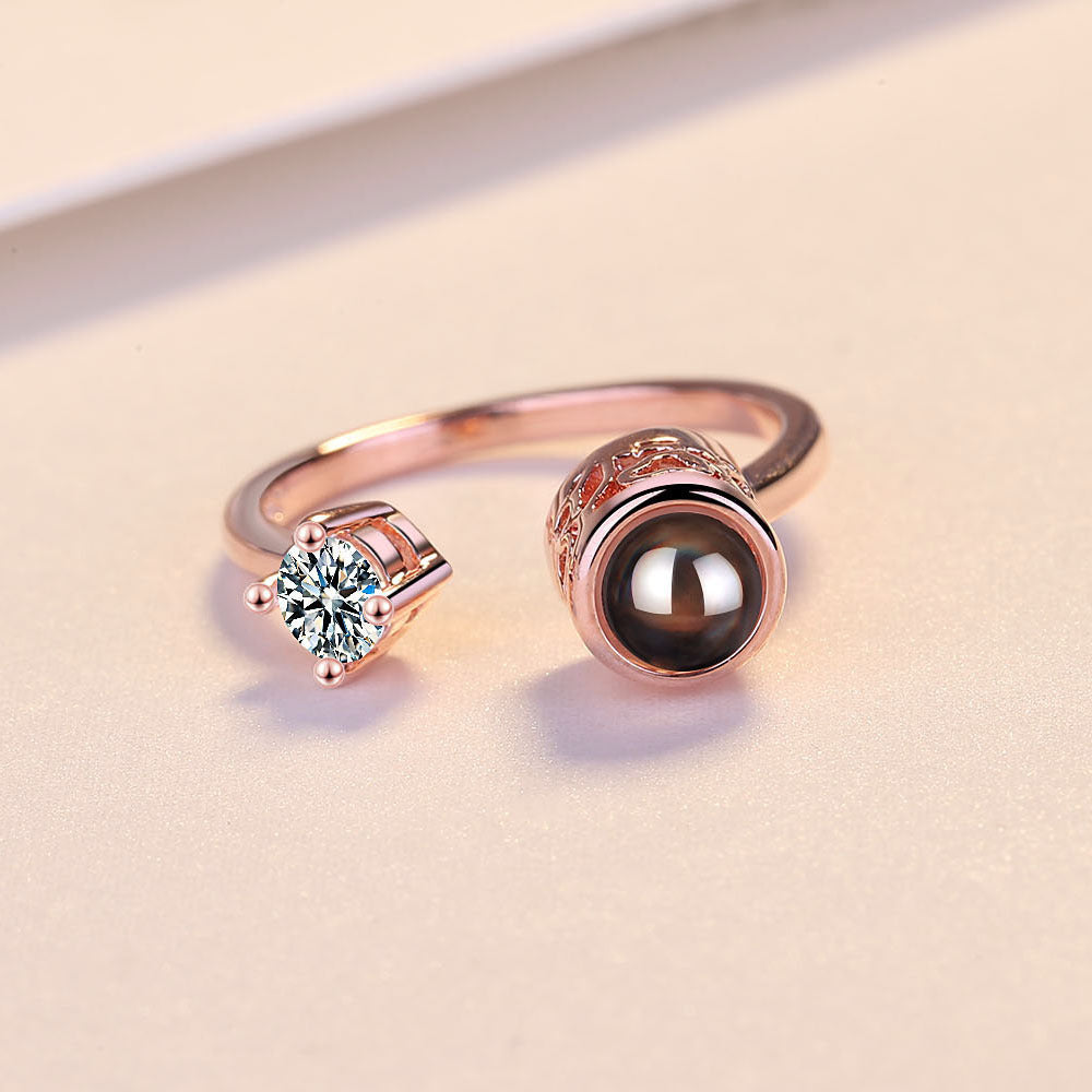 Language Love You Korean Diamond Projection Rings
