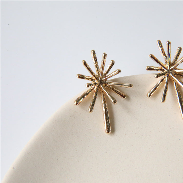 Women's Metallic Sea Urchin Simple Style Retro Geometric Exquisite Light Earrings
