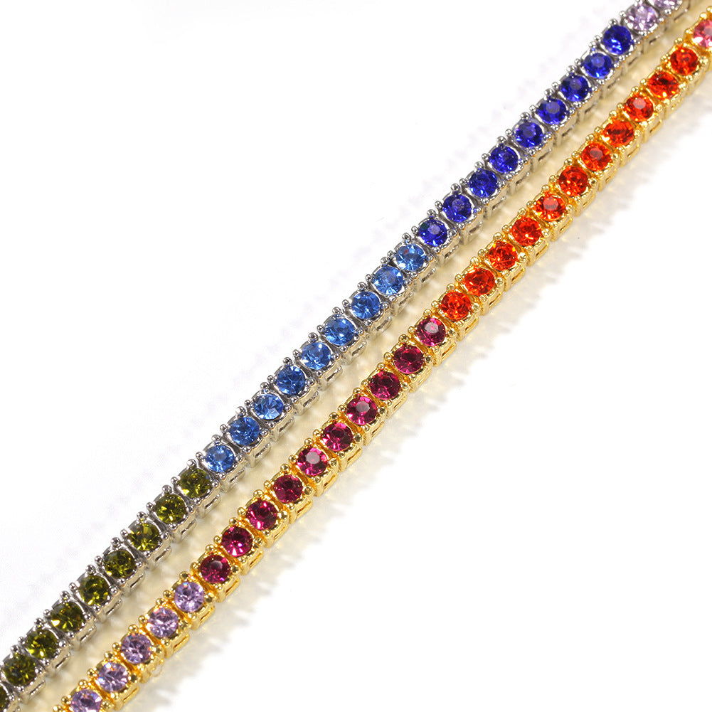 Colorful Crystals Row Of Hipster Exaggerated Necklace