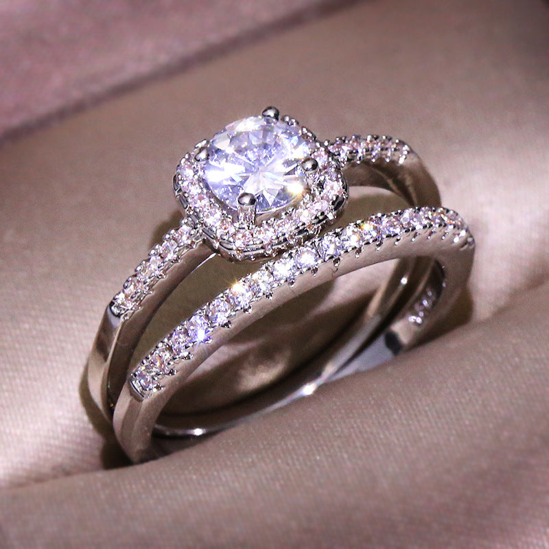Couple Popular Fashion Zircon Of 2 Rings