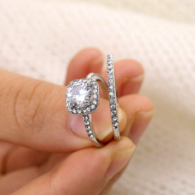 Couple Popular Fashion Zircon Of 2 Rings