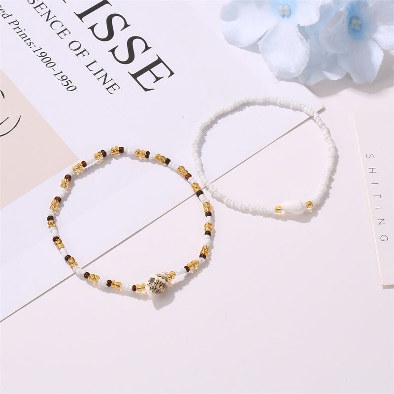 Hand-woven Colorful Beads Stringed Shell Conch Summer Bracelet