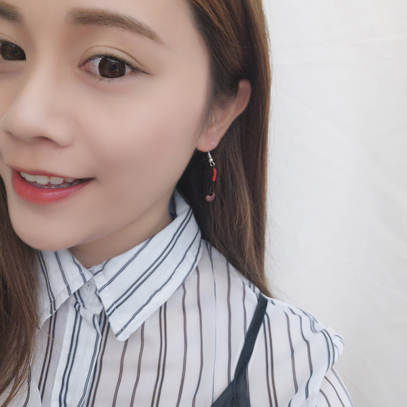 Eccentric Personality Creative Fun Cute Fried Eggs Spatula Asymmetric Eardrops Stud Earrings