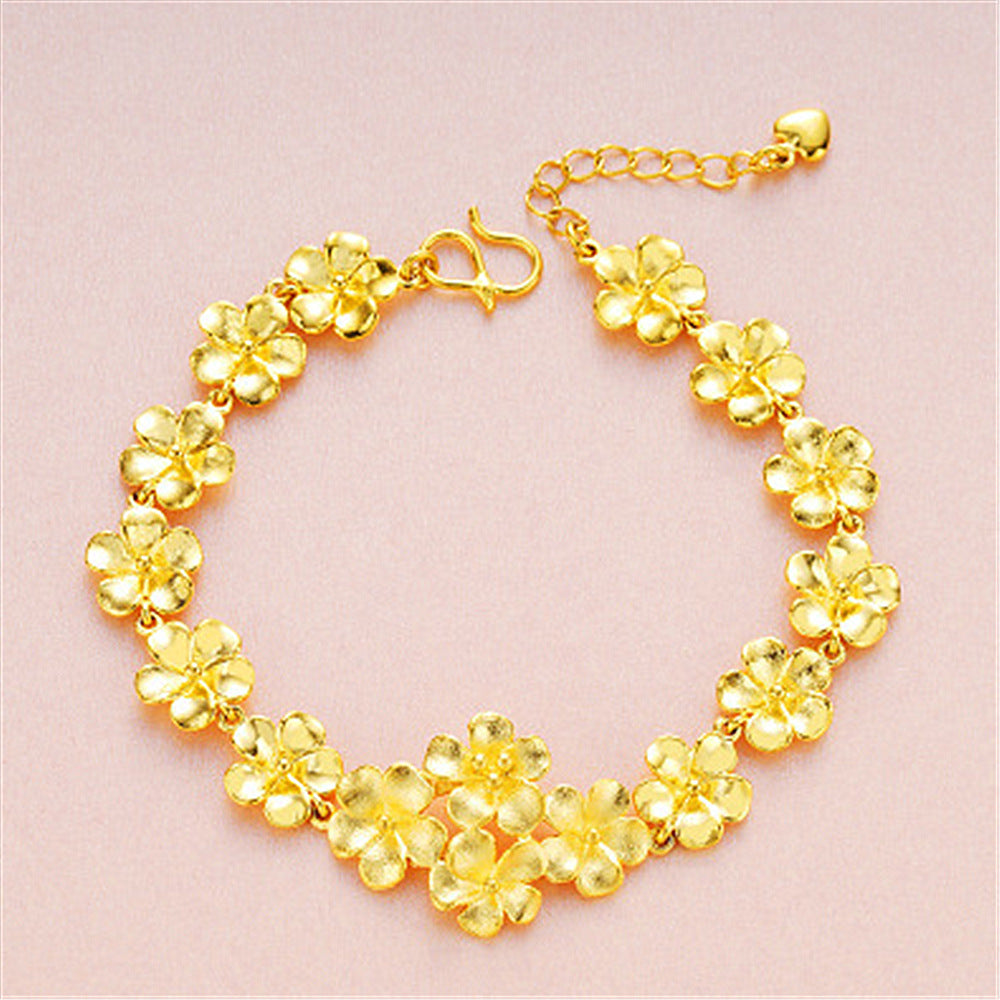 Women's Vietnam Gold-plated Plum Brass Flowers Suit Bracelets