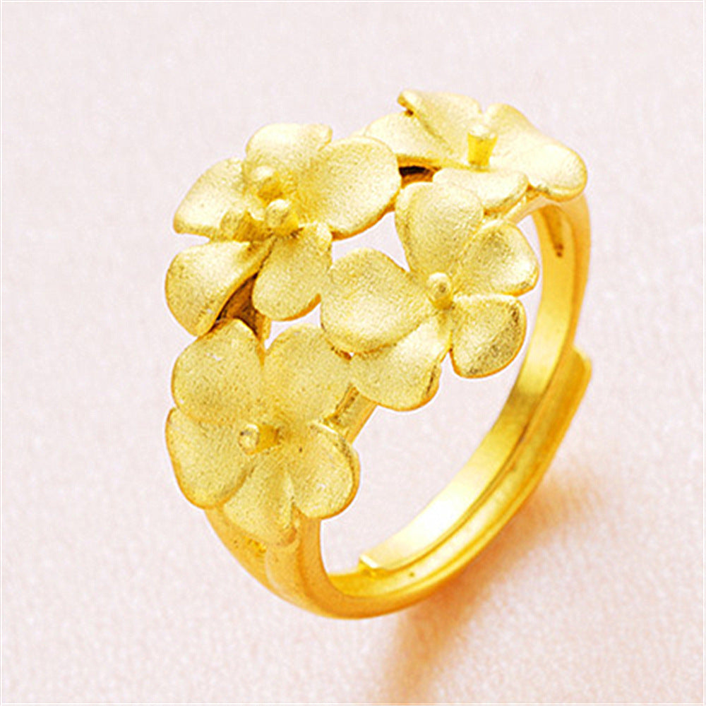 Women's Vietnam Gold-plated Plum Brass Flowers Suit Bracelets