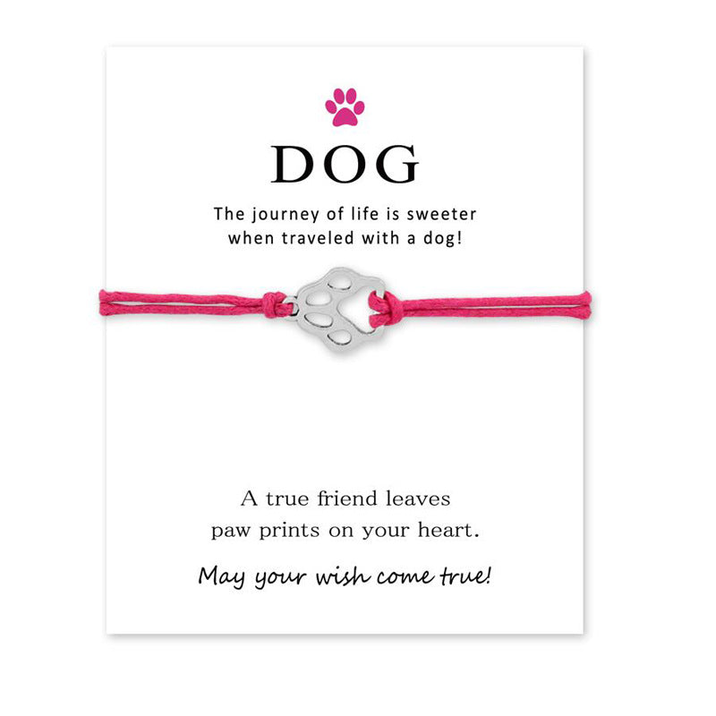 Dog's Paw Dog Lovers Wax Rope Bracelets