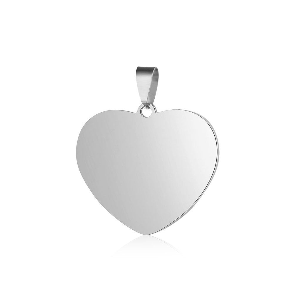 Mirror Finishing Polish Light Plate Heart Love Titanium Ornament Pendants