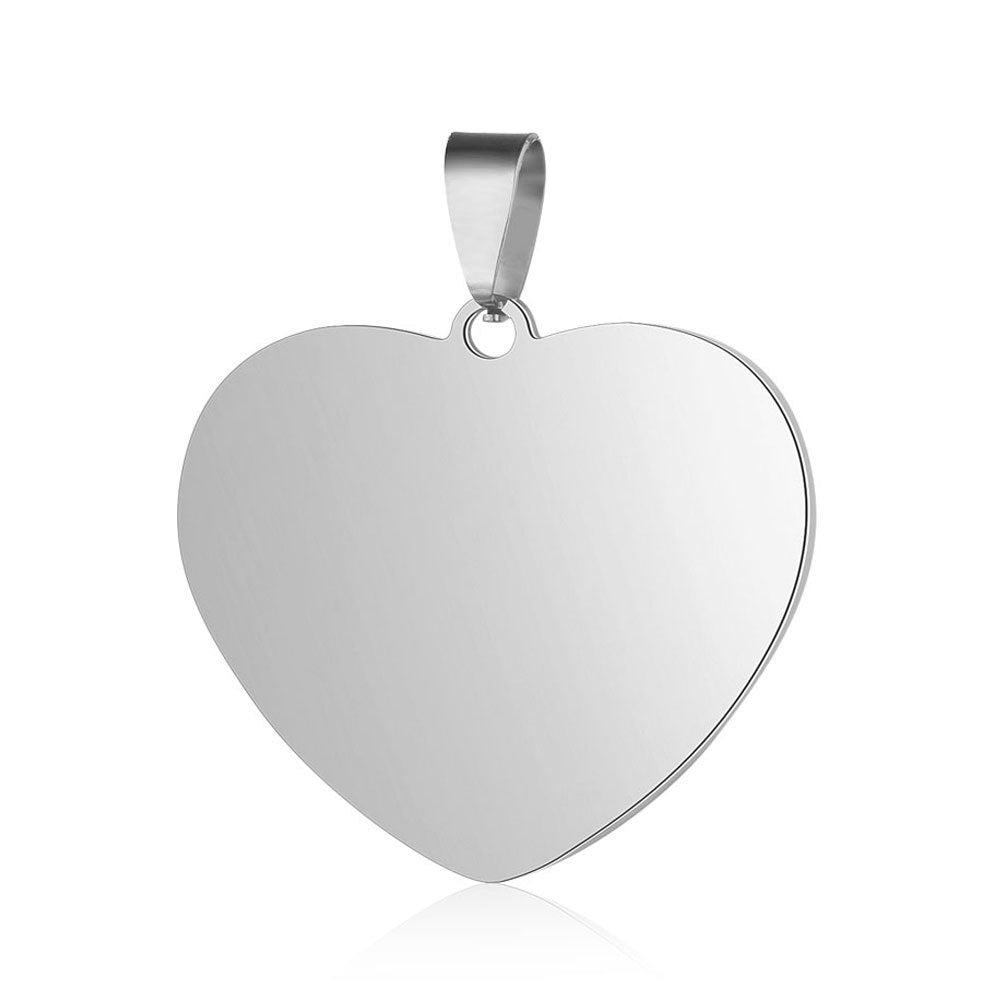 Mirror Finishing Polish Light Plate Heart Love Titanium Ornament Pendants