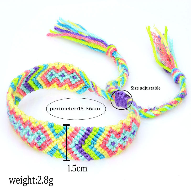 Ethnic Colorful Cotton Thread Friendship Hand Anklets