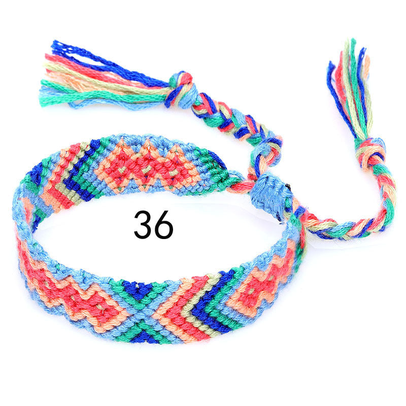 Ethnic Colorful Cotton Thread Friendship Hand Anklets