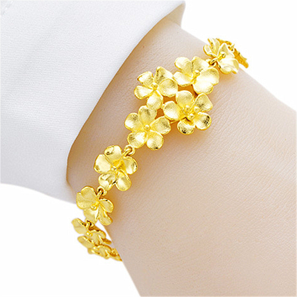 Women's Vietnam Gold-plated Plum Brass Flowers Suit Bracelets