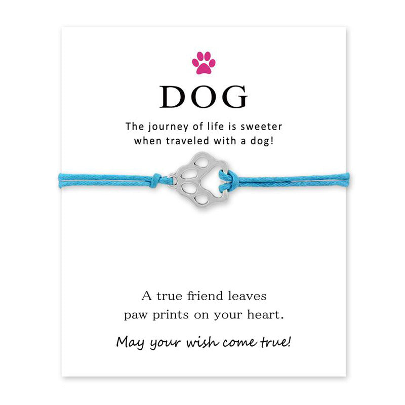 Dog's Paw Dog Lovers Wax Rope Bracelets