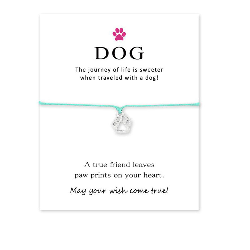 Dog's Paw Dog Lovers Wax Rope Bracelets