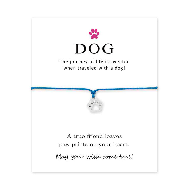 Dog's Paw Dog Lovers Wax Rope Bracelets