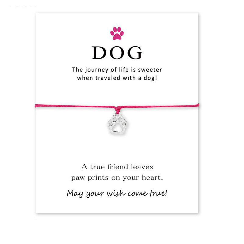 Dog's Paw Dog Lovers Wax Rope Bracelets