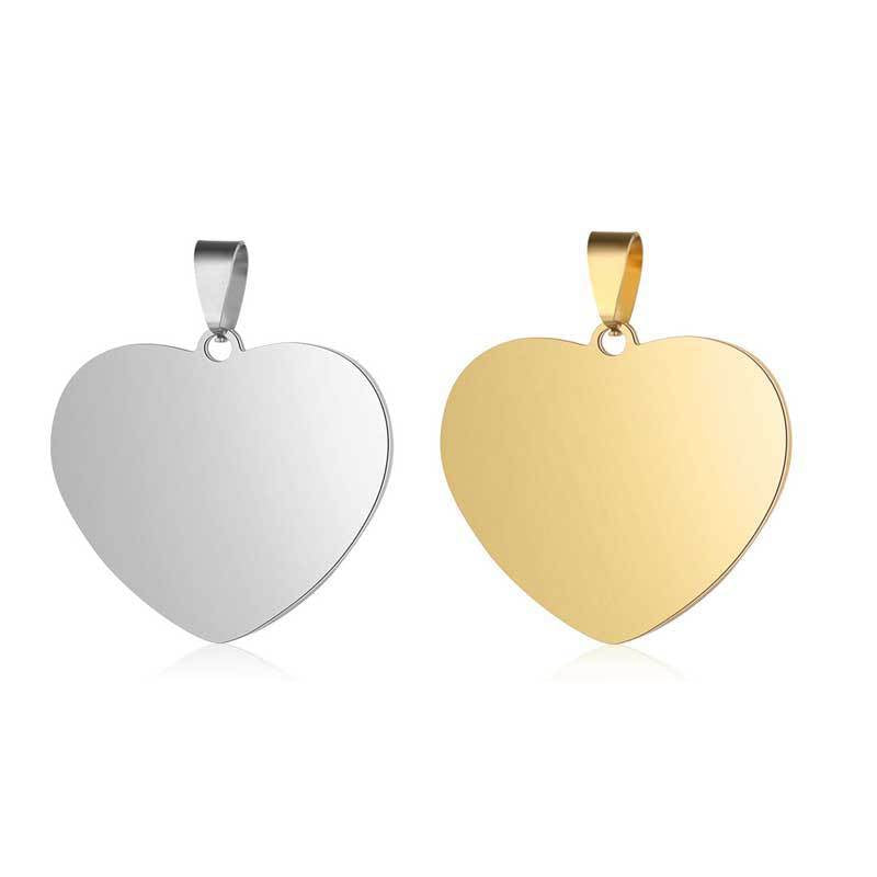 Mirror Finishing Polish Light Plate Heart Love Titanium Ornament Pendants