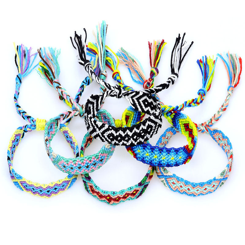 Ethnic Colorful Cotton Thread Friendship Hand Anklets