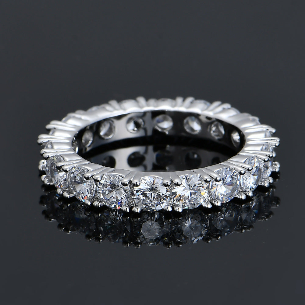 Men's Hip Hop Claw Inlaid Zircon Gold Ring