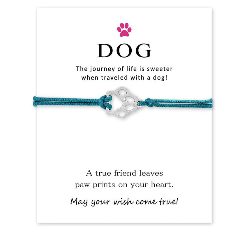 Dog's Paw Dog Lovers Wax Rope Bracelets