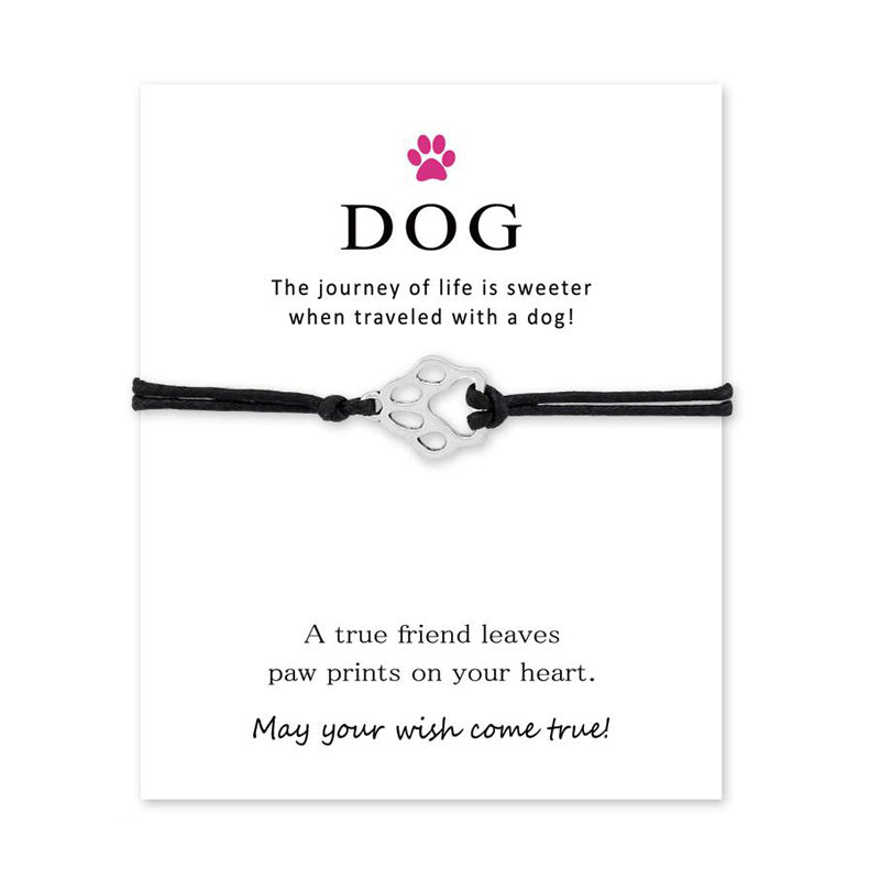 Dog's Paw Dog Lovers Wax Rope Bracelets