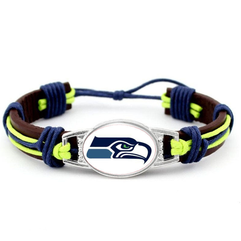 Women's & Men's Team Leather Adjustable Denim Eagle Falcon Bracelets