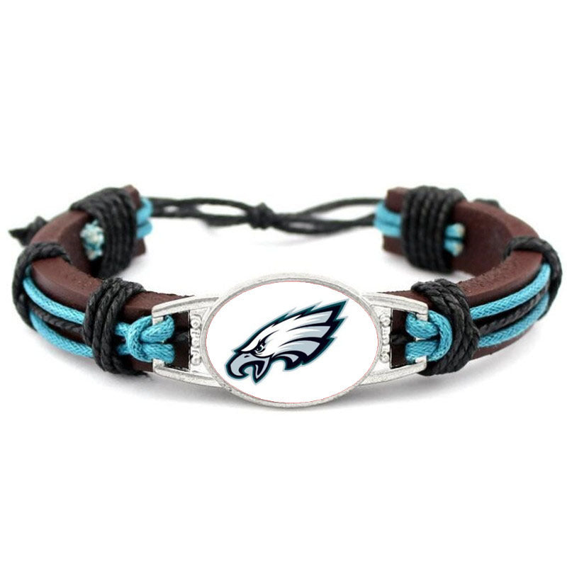 Women's & Men's Team Leather Adjustable Denim Eagle Falcon Bracelets