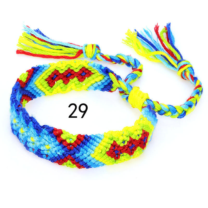 Ethnic Colorful Cotton Thread Friendship Hand Anklets
