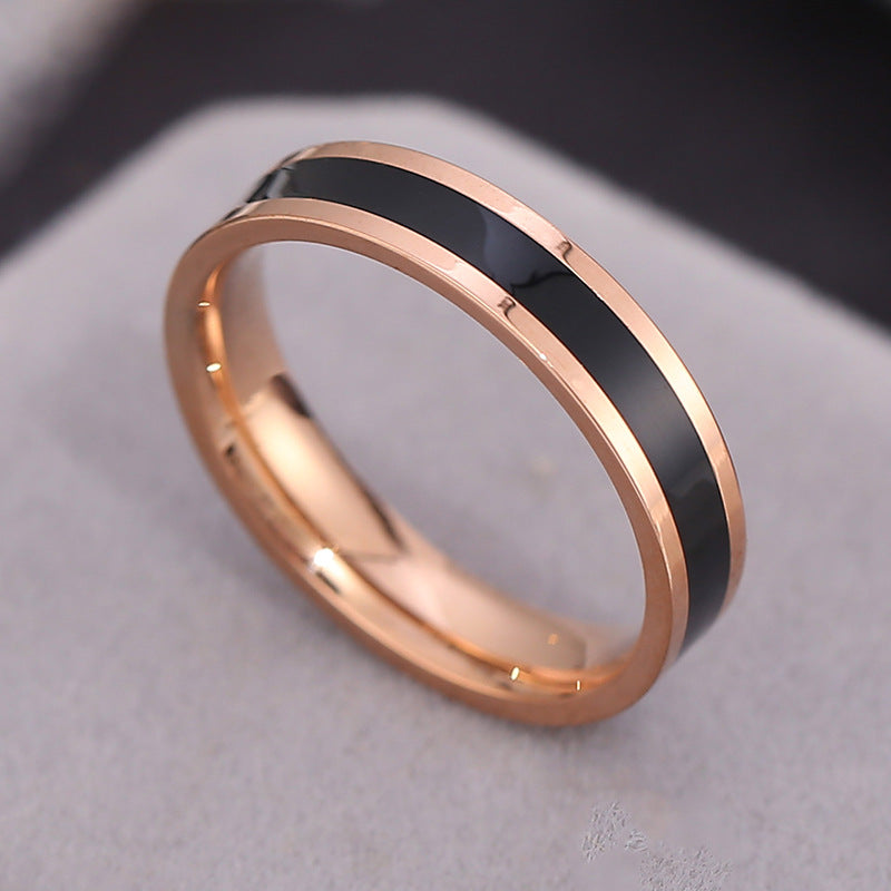 Style Titanium Steel Epoxy Female Couple Stainless Rings