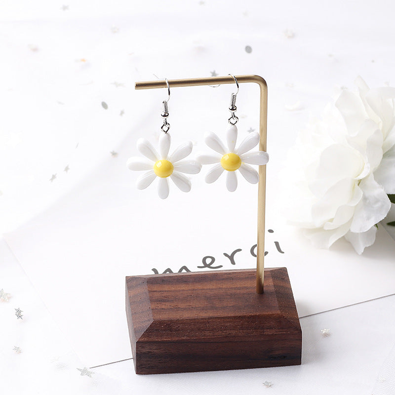 Color Daisy Resin Flower Contrast Sun Stud Earrings