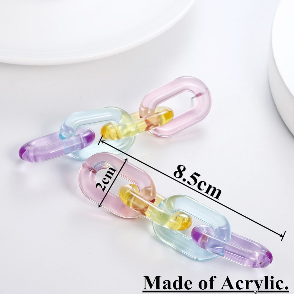 Transparent Jelly Connecting Shackle Trend Atmosphere Fashion Earrings