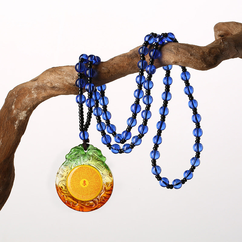 Mantra Lace Scripture Bound Buddha Statue Long Necklaces