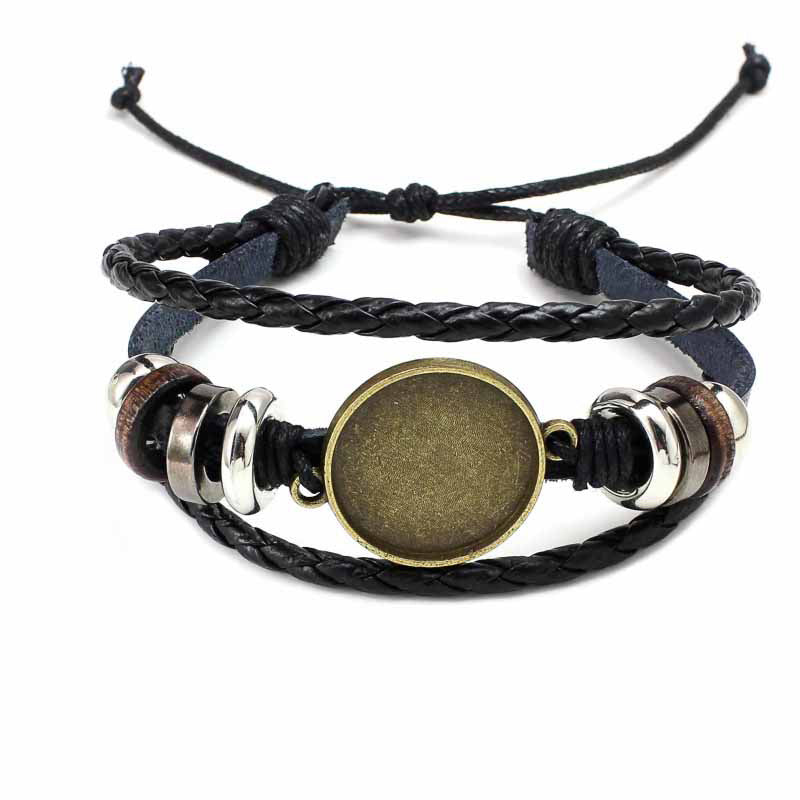 Women's & Men's Alloy Beads Handmade Woven Leather String Bracelet