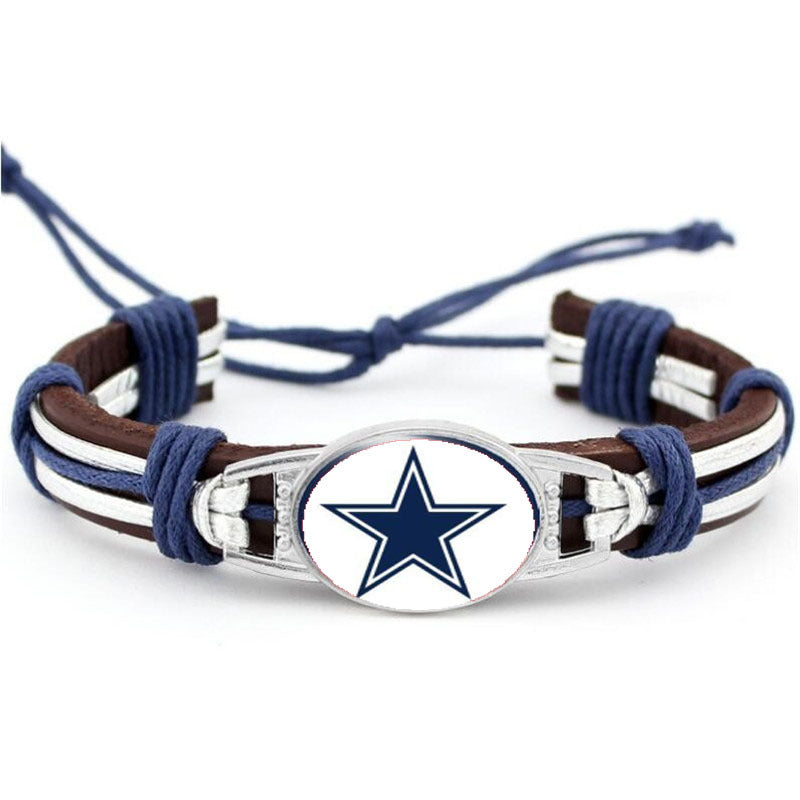 Women's & Men's Team Leather Adjustable Denim Eagle Falcon Bracelets