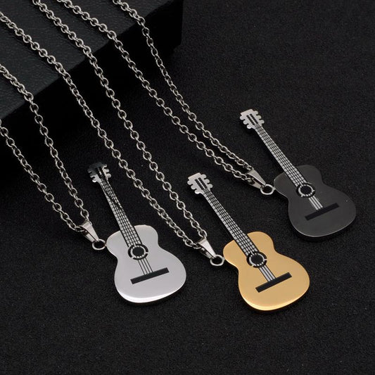 Musical Instrument Guitar Male Hip Hop Boys Necklaces