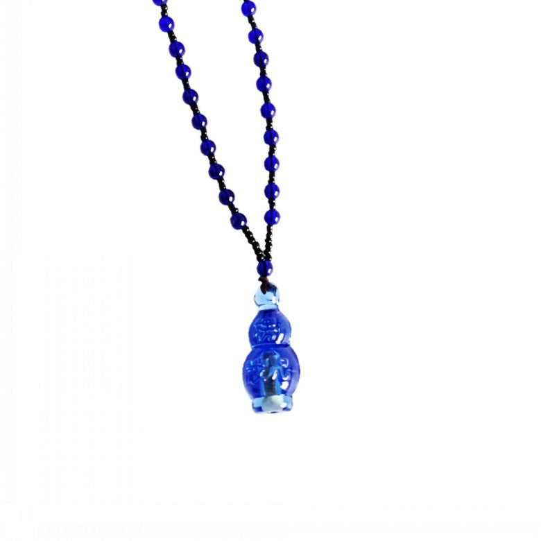 Glass Built-in Scripture Gourd Three-color Aquarius Necklaces