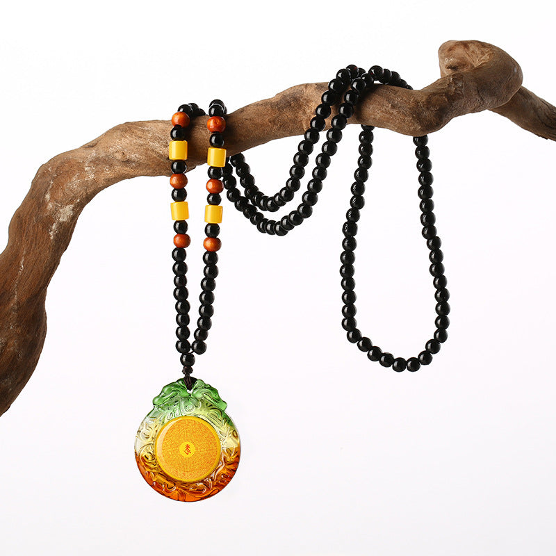 Mantra Lace Scripture Bound Buddha Statue Long Necklaces