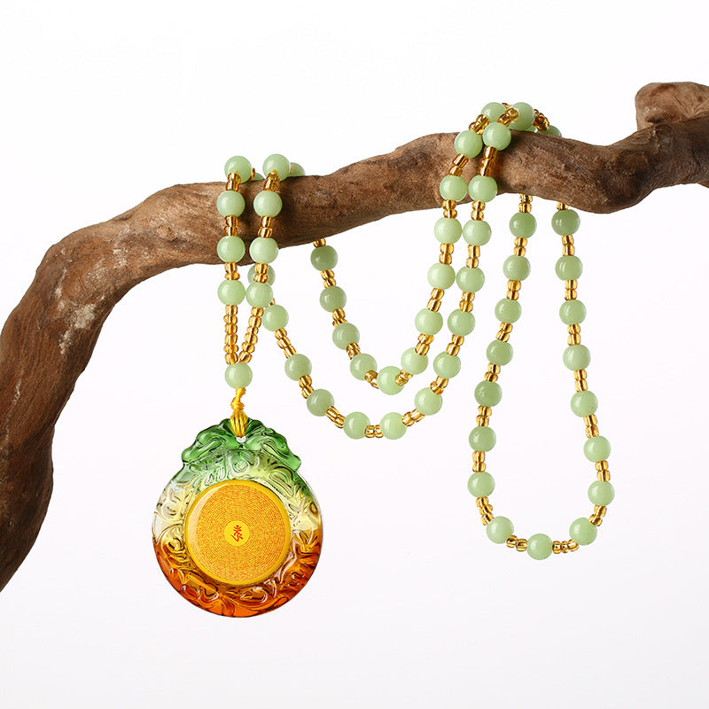 Mantra Lace Scripture Bound Buddha Statue Long Necklaces