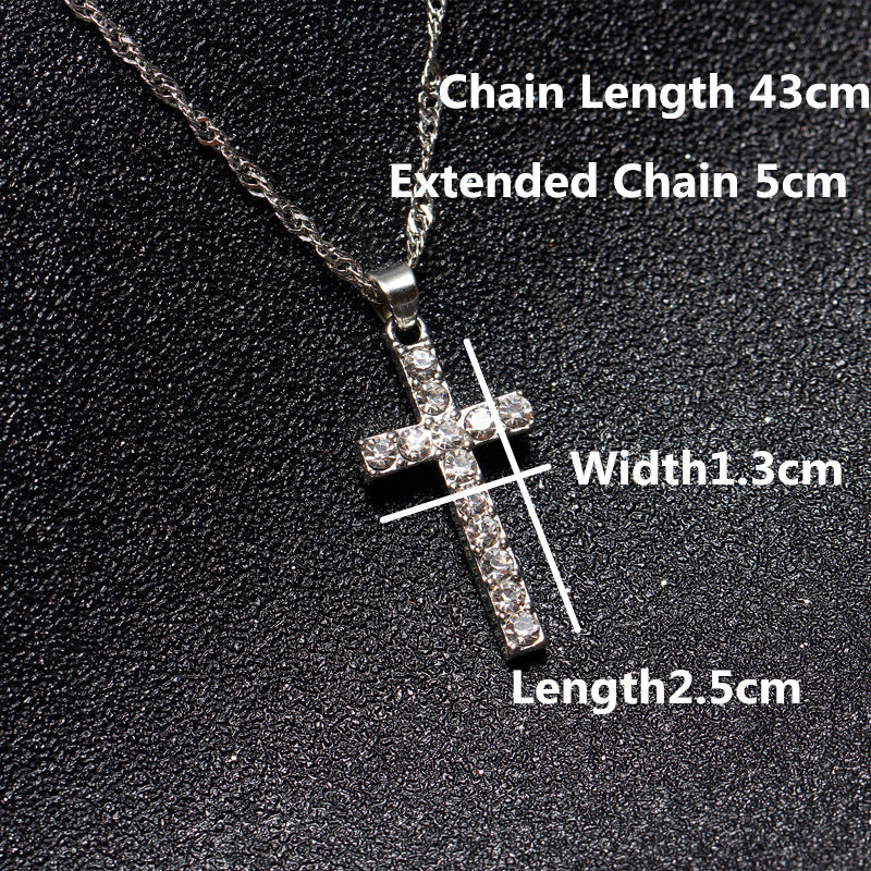 Fashion Personality Cross Diamond Snake Bones Necklace