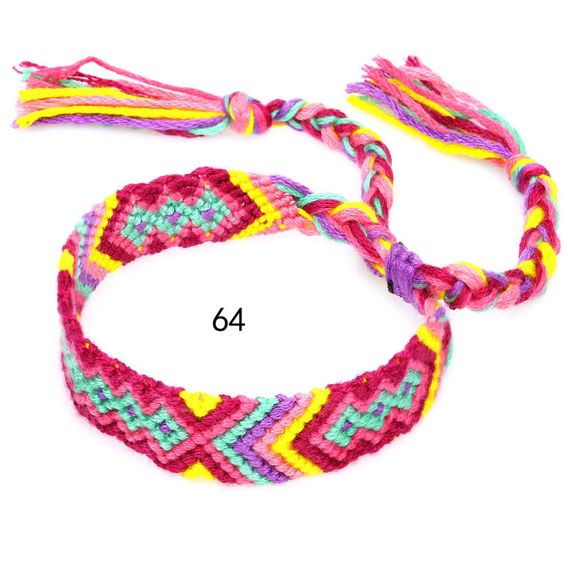 Ethnic Colorful Cotton Thread Friendship Hand Anklets