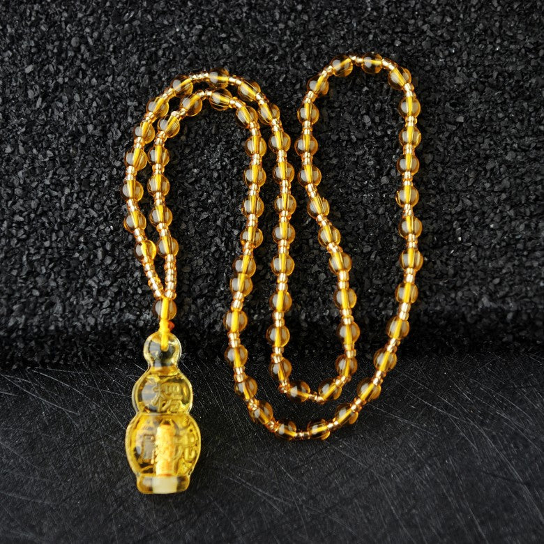 Glass Built-in Scripture Gourd Three-color Aquarius Necklaces
